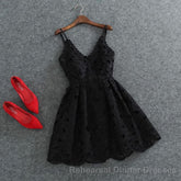 Cute White Lace Short Lace Spaghetti Straps Semi Formal Prom Dresses